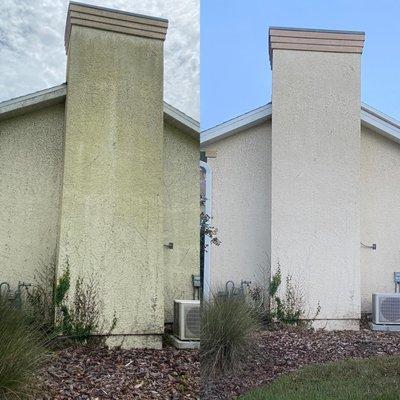 before and after 
soft wash & pressure wash