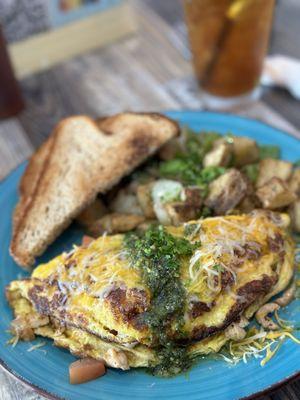 The Chicken Pesto Omelet