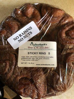 Sticky bun ring