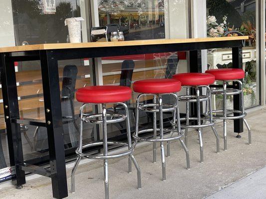 Diner style seating