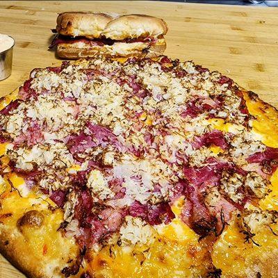 Reuben Pizza and Sandwich!