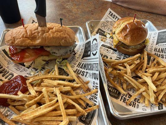 Burger Hoagie and Basin bacon burger.