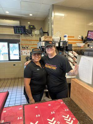 Here are two of the best workers at my favorite Dunks !!!  Hi , Angie and Haliey !!!