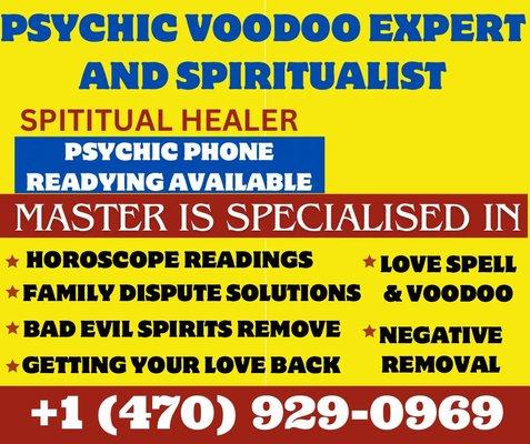 Psychic voodoo expert and spiritualist