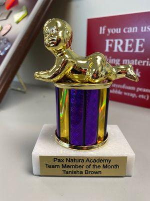 Trophy for the infant teacher