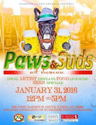 January 2016  Paws n Suds, Animal Adoption, Arts, focus is on four legged friends