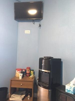 Breakroom with tv