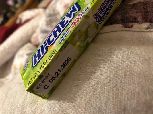 The hi chew that is atrociously expired