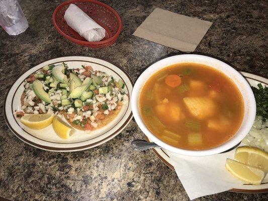 Fish Ceviche & Fish Soup both on the Lunch Special.