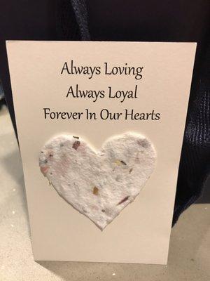 This was included inside the card. #cremation