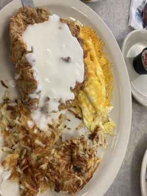 Chicken fried steak breakfast