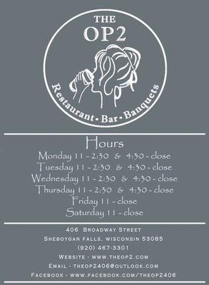 Menu/hours