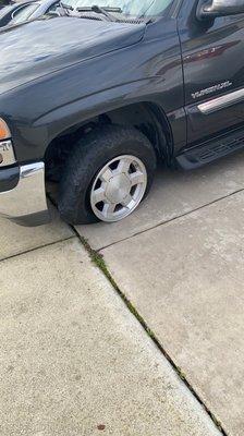 The flat tire on my truck