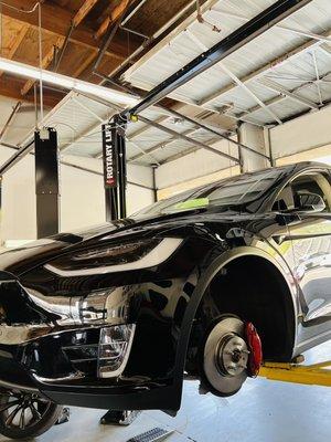 Tesla Model X in for brake service