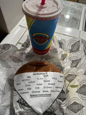 My Kingburger and soda