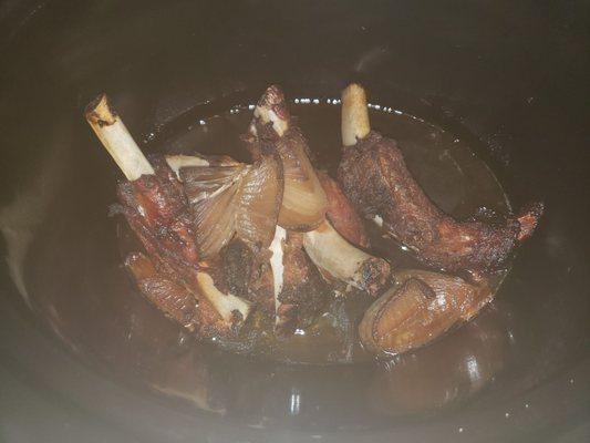 Yep his ribs at home in the crock pot for finishing off ribs that are a crock of u know what his ribs were tougher than Tyson in his prime