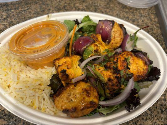 Chicken Tikka Kabob Meal (delicious!)