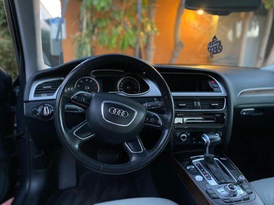 Interior of Audi after detailing