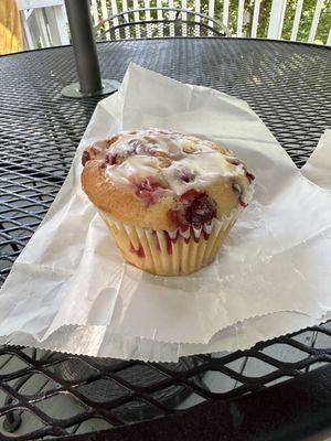 Cranberry muffin from a vendor