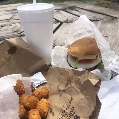 Regular burger and tots.