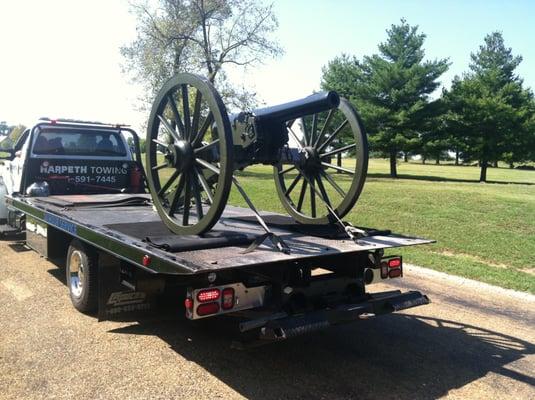 hauling a priceless civil war cannon.