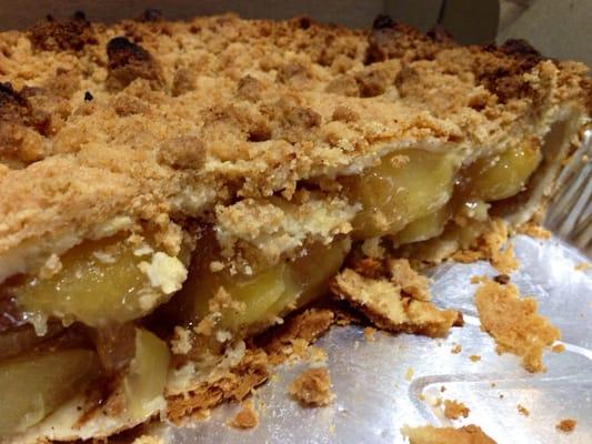 Great apple pie-- not too sweet, but flavorful, with flaky crust and crispy crumble