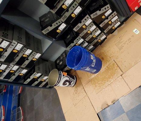 Be careful when walking around there are several buckets throughout this store.