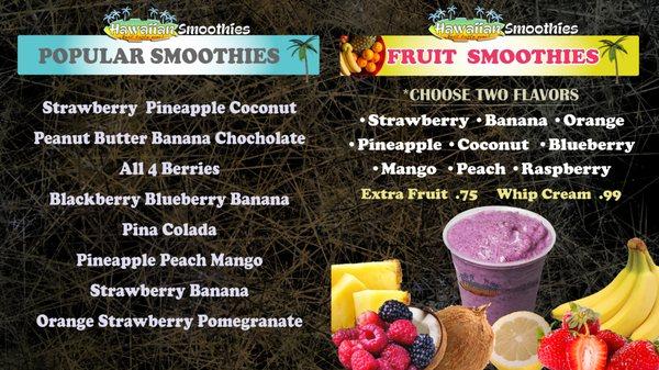 Popular & Fruit Smoothies!