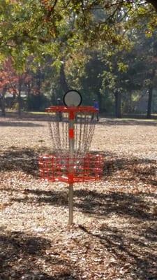 They've cleaned up the back of the park for a frisbee golf course.