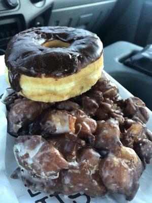 Chocolate Iced and Apple Fritter