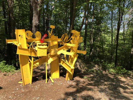 Industrial art greets you at the parking area off Rt. 13.