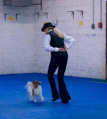 We teach canine freestyle / "dancing with your dog"