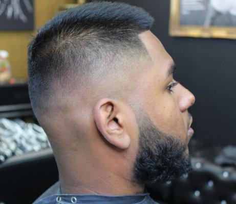 Razor Fade / Razor lineup / Faded Beard 
All organic no enhancements.