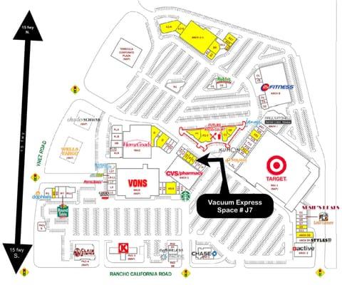 Map to Vacuum Express Temecula