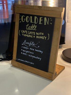 Golden latte also has espresso