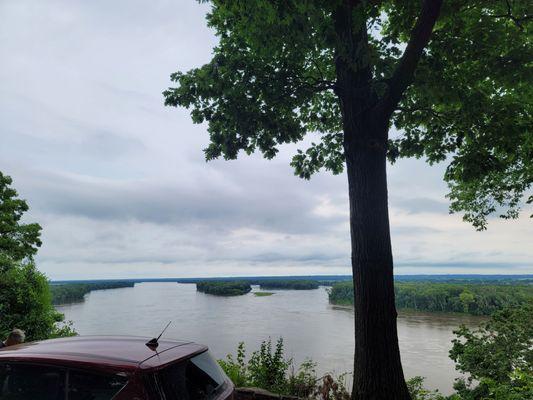 One of Hannibels parks that looks over the Mississippi and Jackson Island.