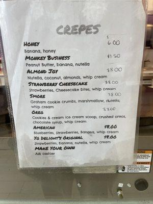 Crepes prices