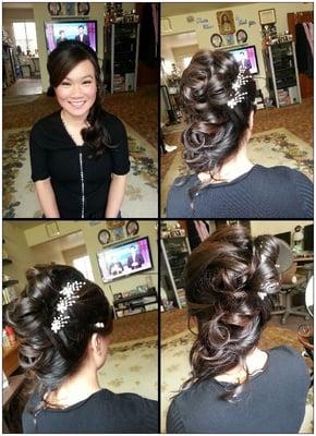 Wedding half updo by Uyen