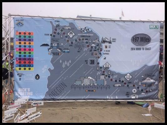 The map at the end of the race in Seaside, OR