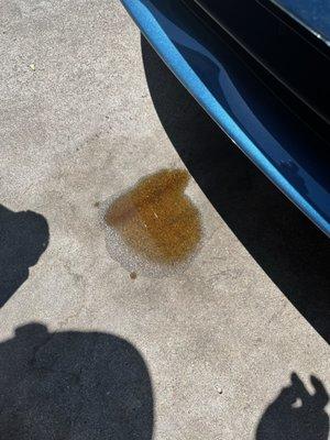 After oil change but it is now three times that size, on the same day job was done