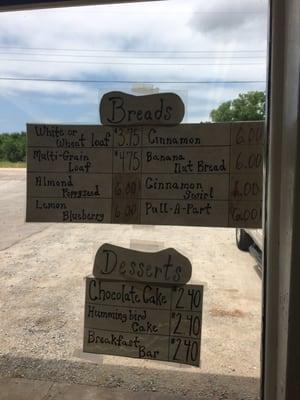 Breads Menu