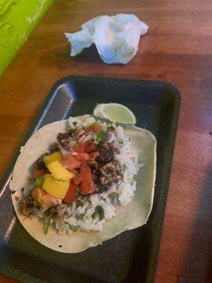 Jamaican jerk chicken taco