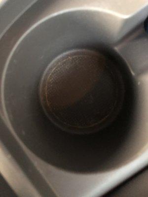 Dirty cup holder after it was "cleaned"