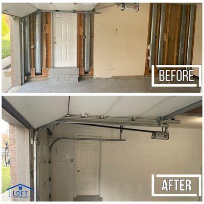 We finished a garage for this customer, new drywall and a fresh coat of paint did the job!