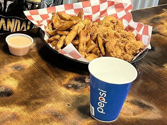 Chicken tenders and fries