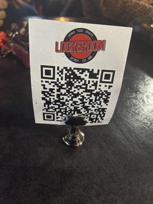 Scan code for menu