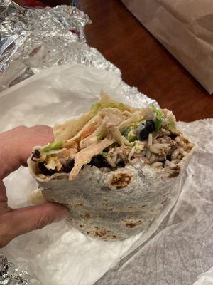 Beautiful delicious burrito