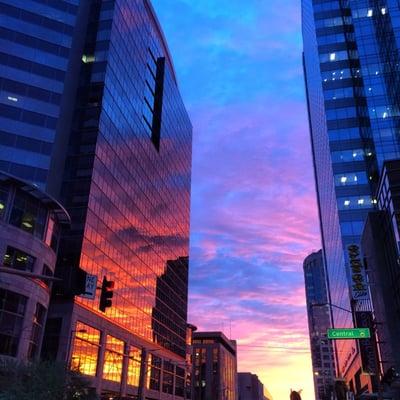 Sunrise at Central/Washington in downtown Phx