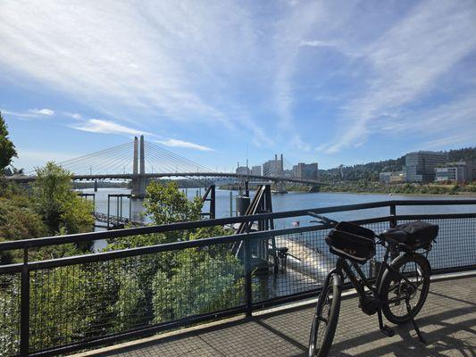 View of the bridge on our route