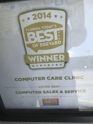 One of our many Best in Brevard Awards!